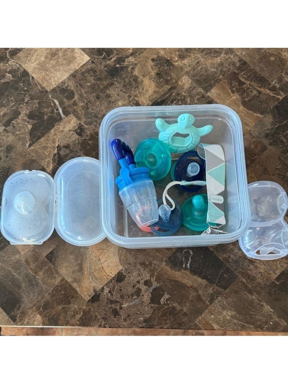 Baby Pacifier and Teether Set with Storage Box